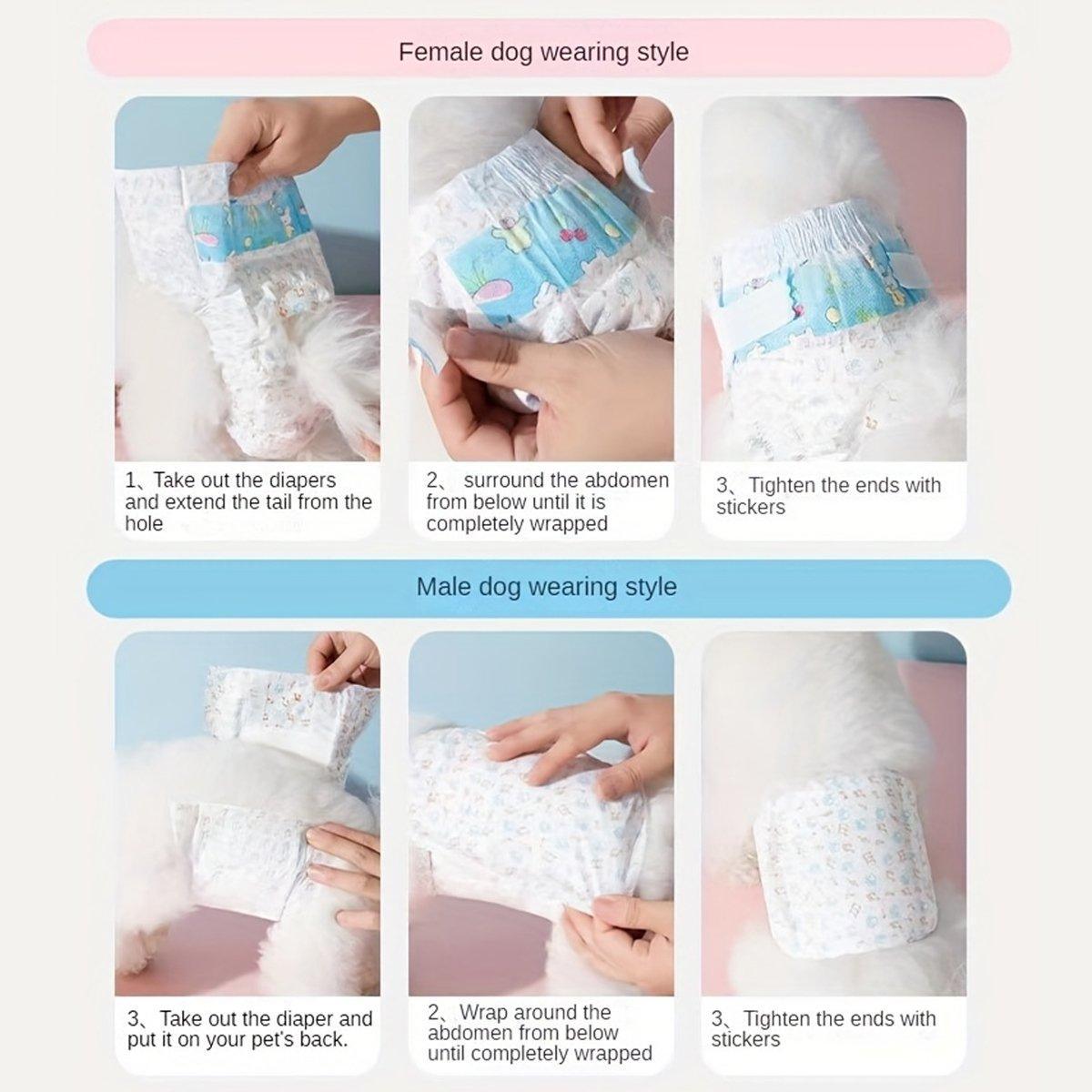 Dog Physiological Pants Pet Diaper Underwear for Hygiene and Incontinence Management - Male - S
