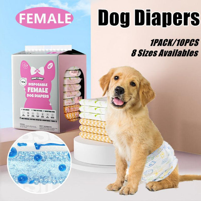 Disposable Female Dog Diapers Leakproof Breathable w/Colour Indicator XS 22 40cm