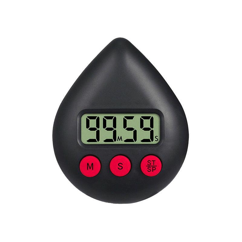 Water Drop Digital Timer Kitchen Study Alarm Countdown Electronic Clock 4 Colours - Black