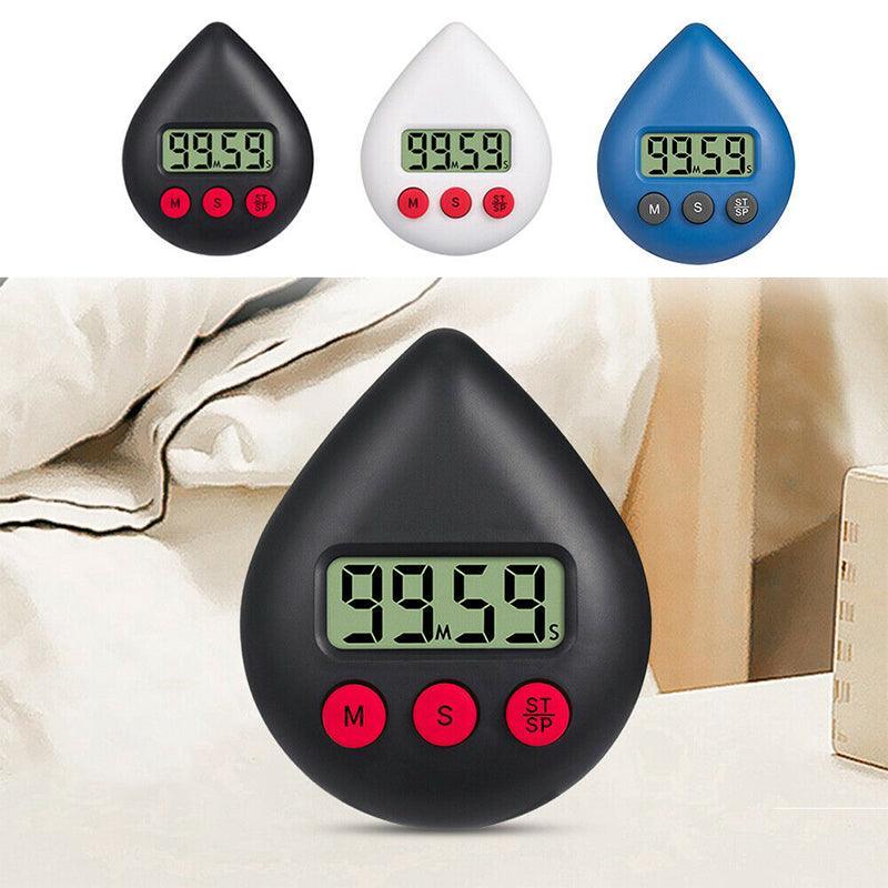 Water Drop Digital Timer Kitchen Study Alarm Countdown Electronic Clock 4 Colours - Pink