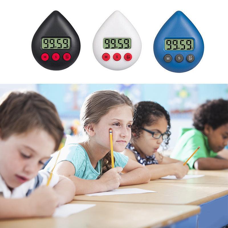 Water Drop Digital Timer Kitchen Study Alarm Countdown Electronic Clock 4 Colours - Pink