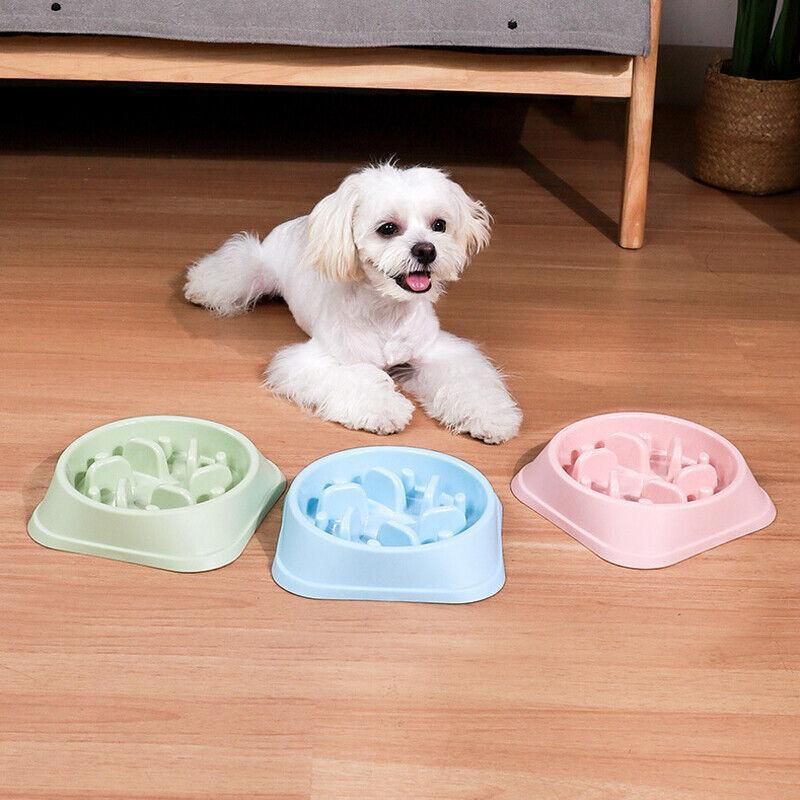 Dog-Bowl Dishes Slow-Feeder Large Pet-Eat Dogs Food-Nonslip Interactive Large - Green