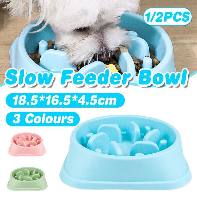 Dog-Bowl Dishes Slow-Feeder Large Pet-Eat Dogs Food-Nonslip Interactive - Pink