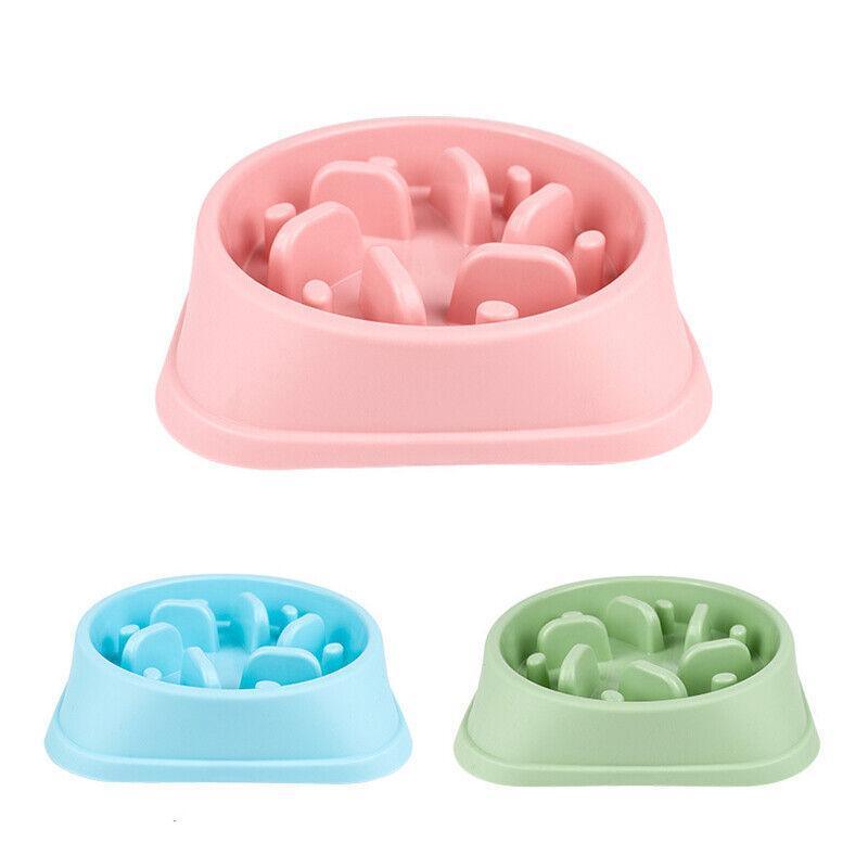Dog-Bowl Dishes Slow-Feeder Large Pet-Eat Dogs Food-Nonslip Interactive - Pink