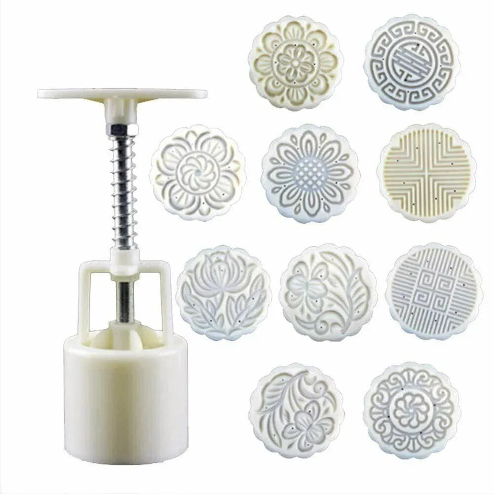 Mooncake Decor Cookies Round Pastry Moon Cake Diy Flower Stamps Mold Mould Au