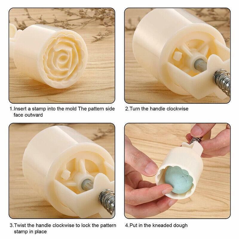 Mooncake Decor Cookies Round Pastry Moon Cake Diy Flower Stamps Mold Mould Au