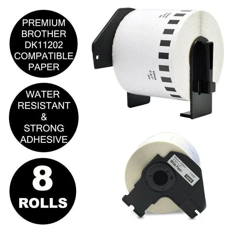 8 Rolls Compatible Brother Dk-11202 White Label For Ql-570 Ql-700 62X100Mm Pp500