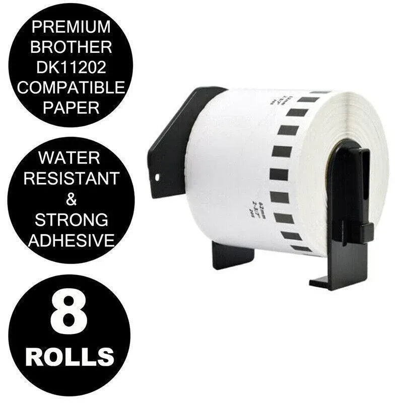 8 Rolls Compatible Brother Dk-11202 White Label For Ql-570 Ql-700 62X100Mm Pp500