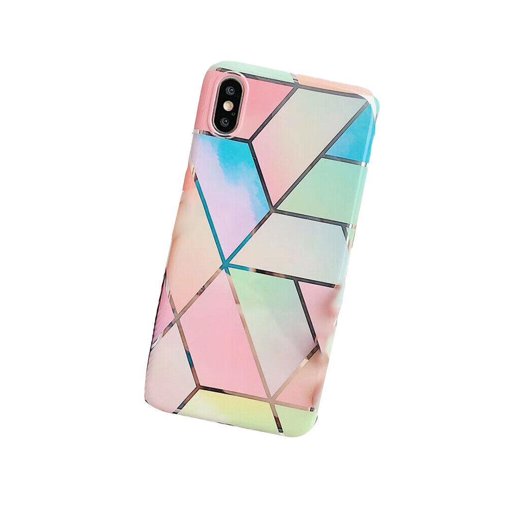 Rainbow Case for iPhone 14 13 12 11 Pro Max XR XS Marble Phone Shockproof Cover Silicone - For iphone  13
