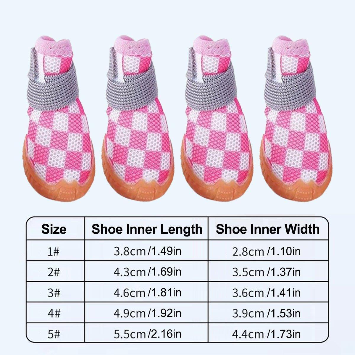 4pcs Breathable Mesh Dog Shoes Small Pets Puppy Paw Protection Summer Boots - Green-1