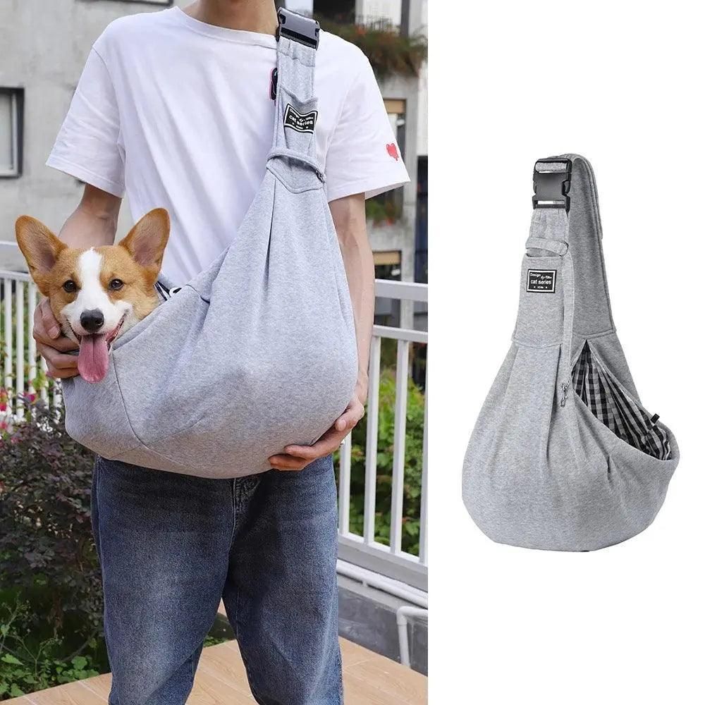 Portable Pet Sling Carrier Shoulder Bag for Small Dogs and Cats Travel Outdoor - Blue