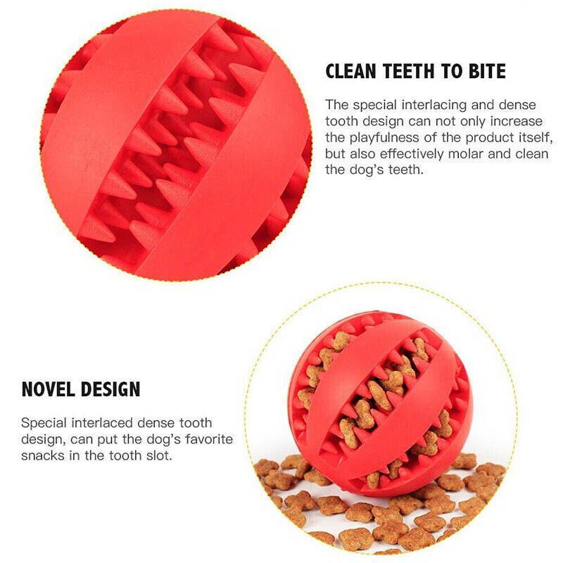 Dog Chew Toy Rubber Ball Treat Dispenser Dental Cleaning Training Play Ball - Green Spherical (Small)