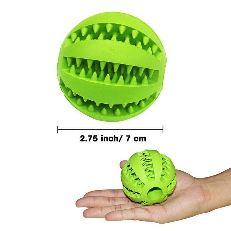 Dog Chew Toy Rubber Ball Treat Dispenser Dental Cleaning Training Play Ball - Orange Rugby (11.5CM)