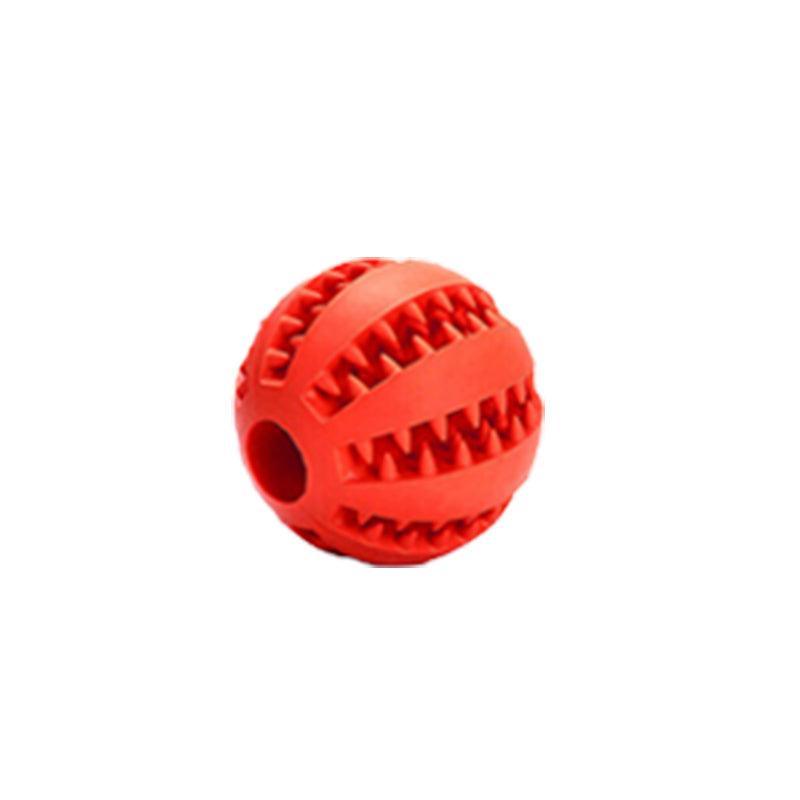 Dog Chew Toy Rubber Ball Treat Dispenser Dental Cleaning Training Play Ball - Yellow Spherical (Small)