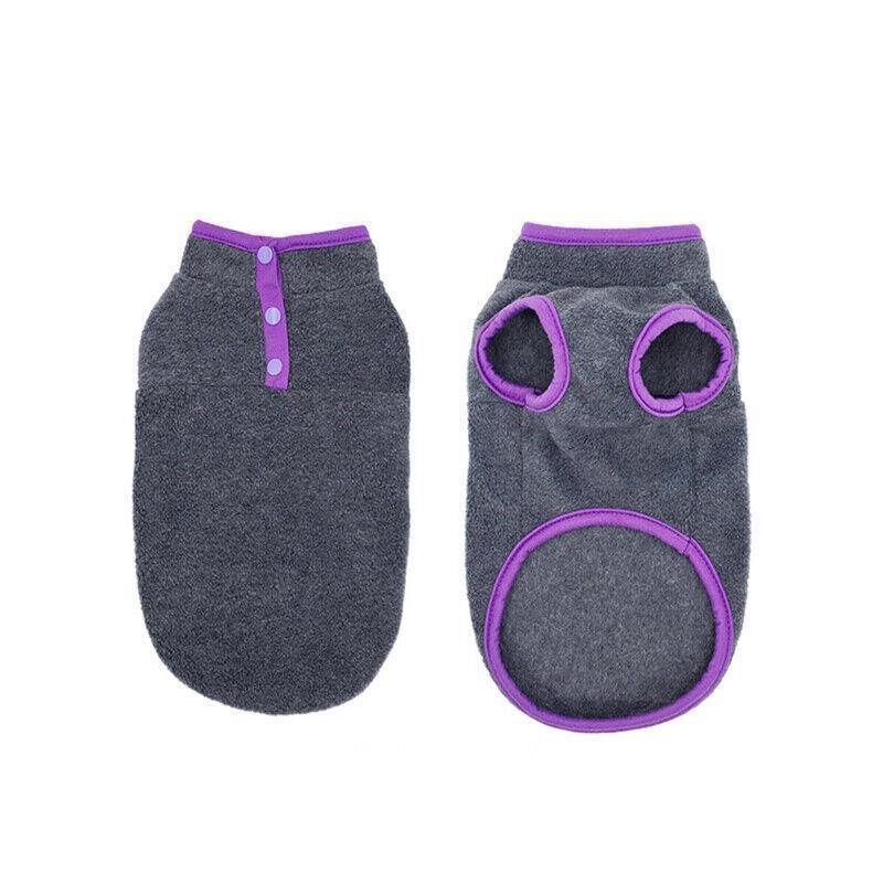 M Pet Dog Puppy Winter Warm Fleece Jumper Vest Coat Jacket Apparel Clothes Outdoor - Blue