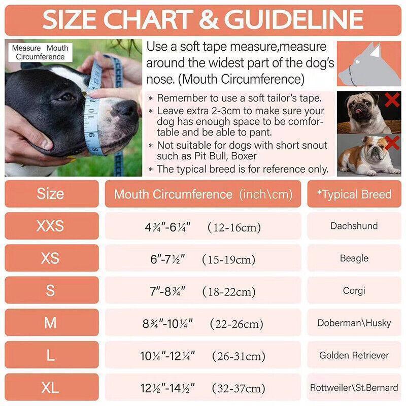 Adjustable XS Size Pet Dog Mask Mouth Muzzle Anti Barking Bite Stop Chewing Mask - Black