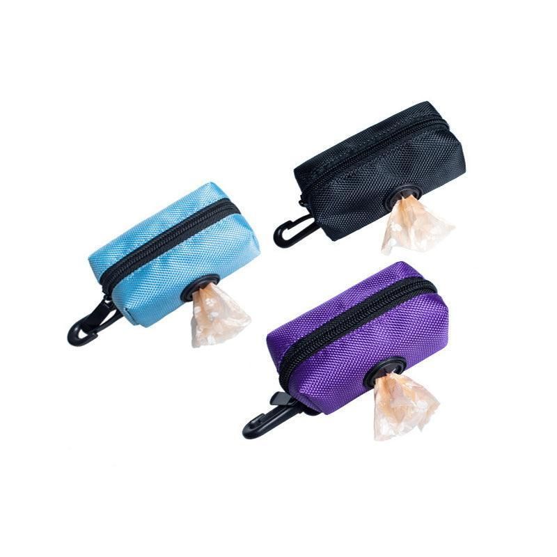 Dog Poop Bag Holder Pet Puppy Garbage Waste Pick Up Bags Dispenser Pouch Outdoor - Blue