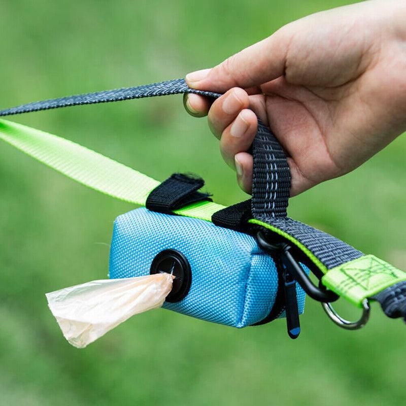 Dog Poop Bag Holder Pet Puppy Garbage Waste Pick Up Bags Dispenser Pouch Outdoor - Blue
