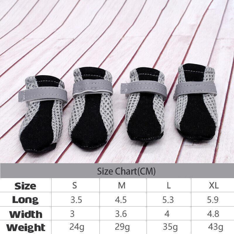 4PCS M Size Anti Slip Waterproof Protective Dog Shoes Rain Boots Pet Socks Booties - Black
