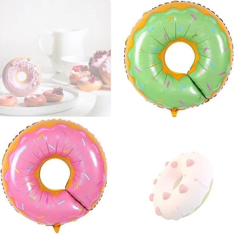 Donut Foil Balloon 75Cm Pink Green Spinkles Party Food Helium Quality Decoration - Green