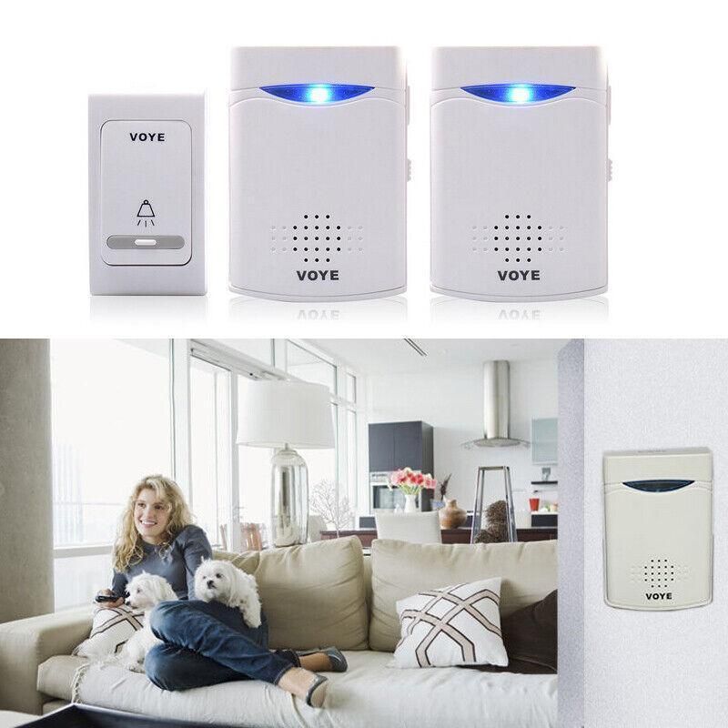 Wireless Door Bell Doorbell Set Digital Remote Control 1 or 2 Receivers 38 Chimes - 1 Transmitter +1 Receiver