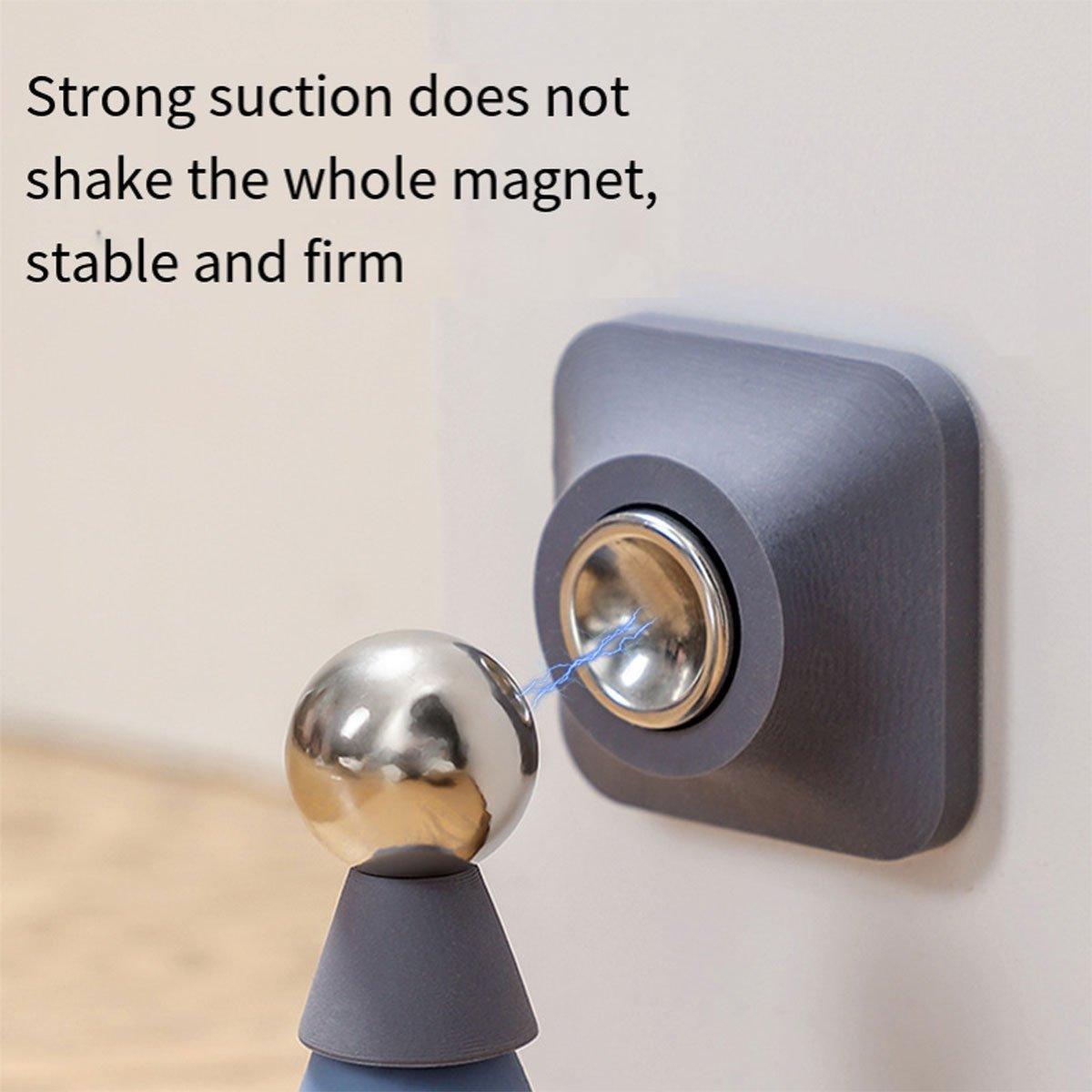 Silicone Silent Door Stopper with Suction Base and Secure Hold Catch Design - Purple