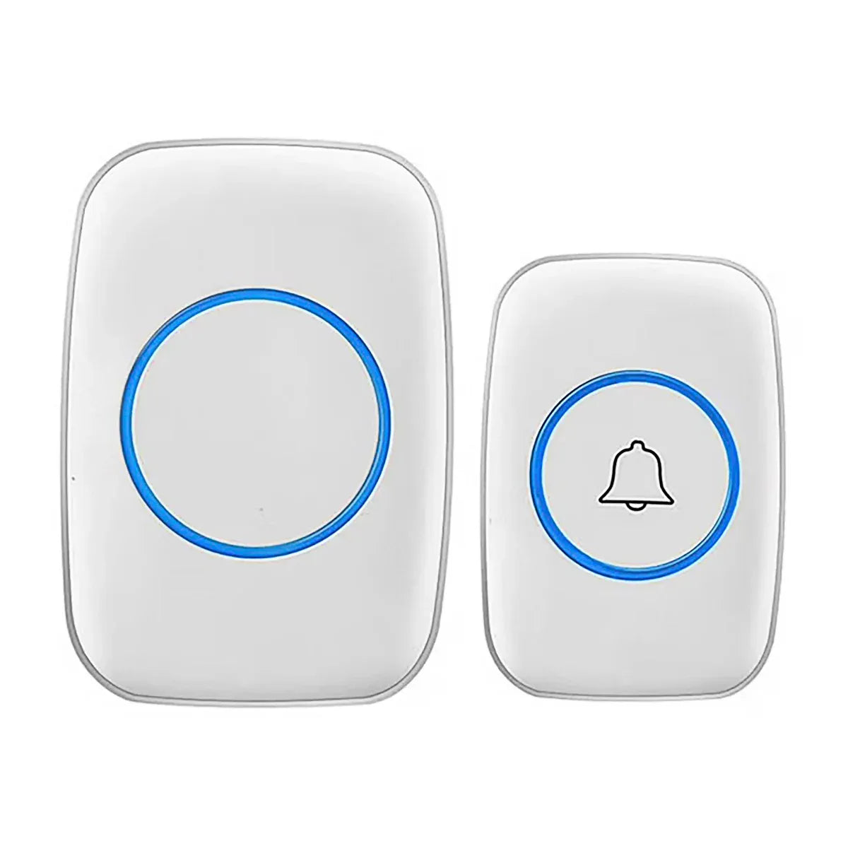 Wireless Doorbell Kit Home Call Button Remote Control White Waterproof Chime - White
