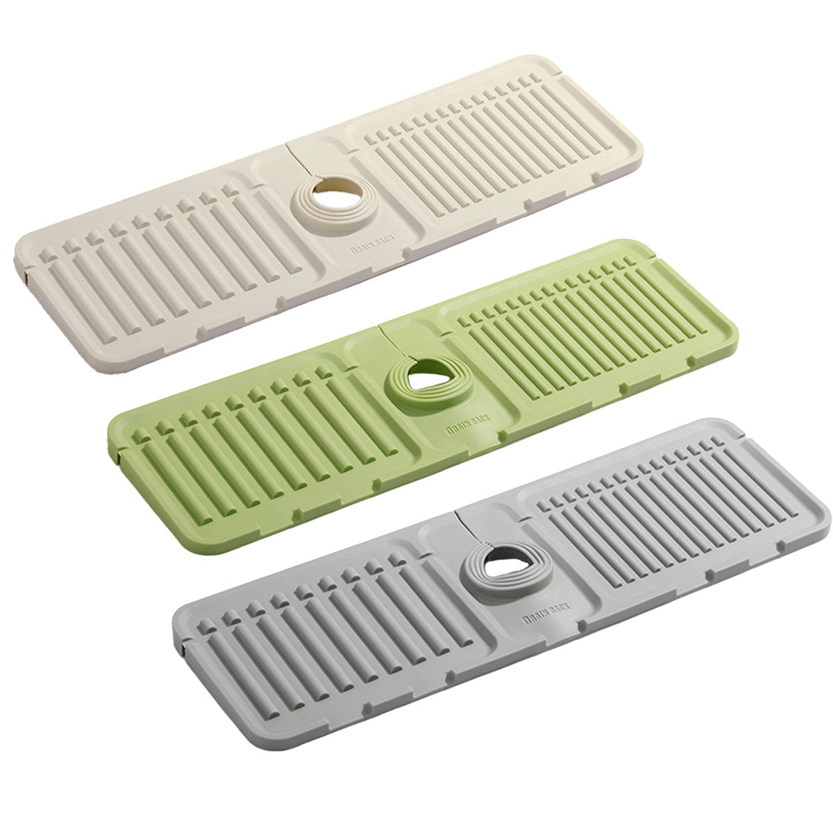 Faucet Draining Pad Narrow Sink Splash Guard Mat for Washbasin Water Catcher - Green