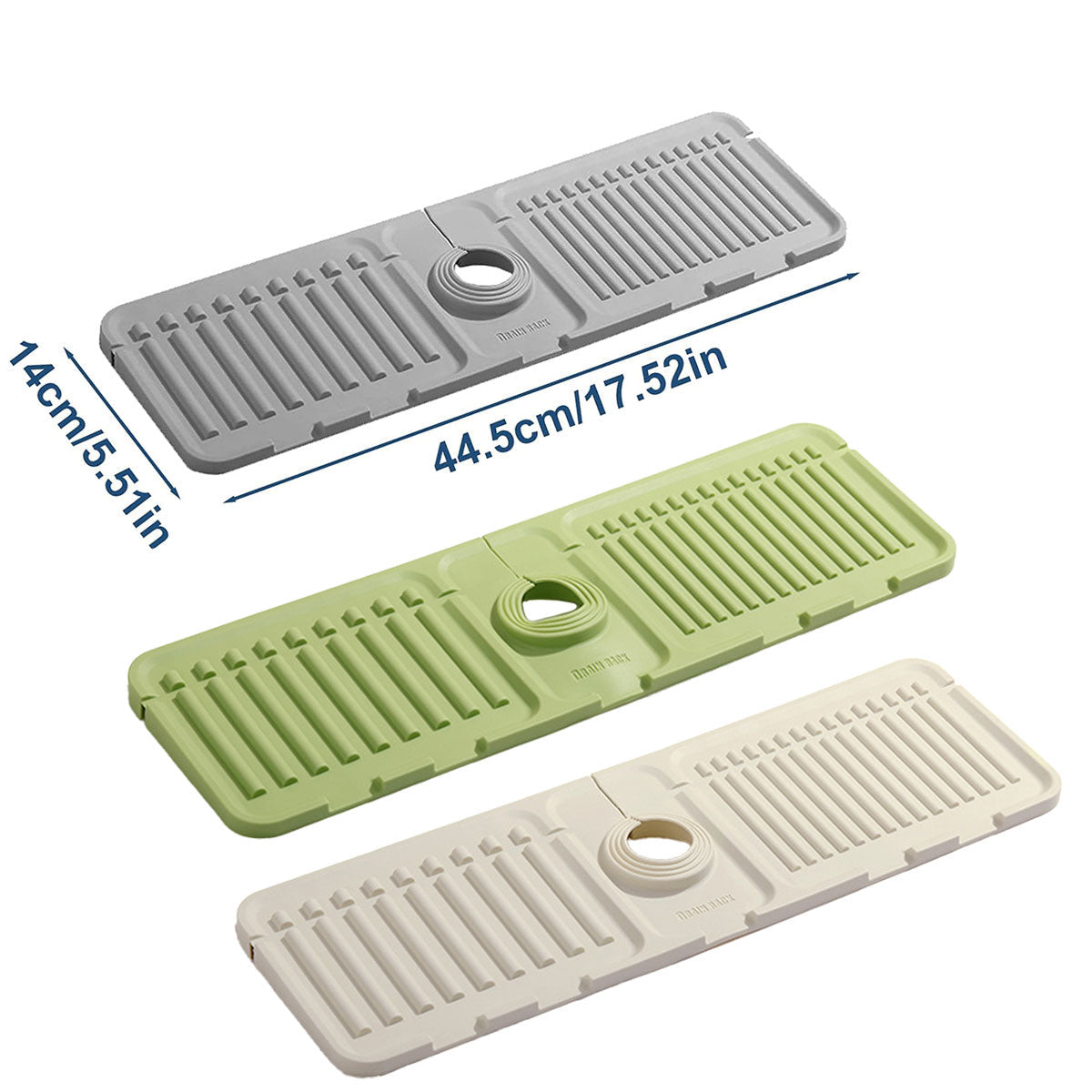 Faucet Draining Pad Narrow Sink Splash Guard Mat for Washbasin Water Catcher - Green
