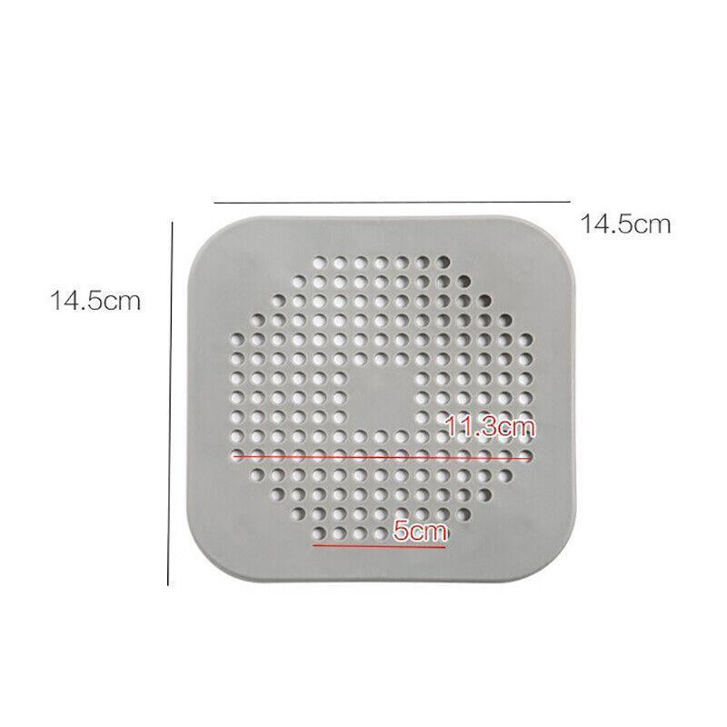 2Pc Square Drain Cover For Shower Drain Hair Catcher Flat Silicone Plug For Bath - 2PCS-White