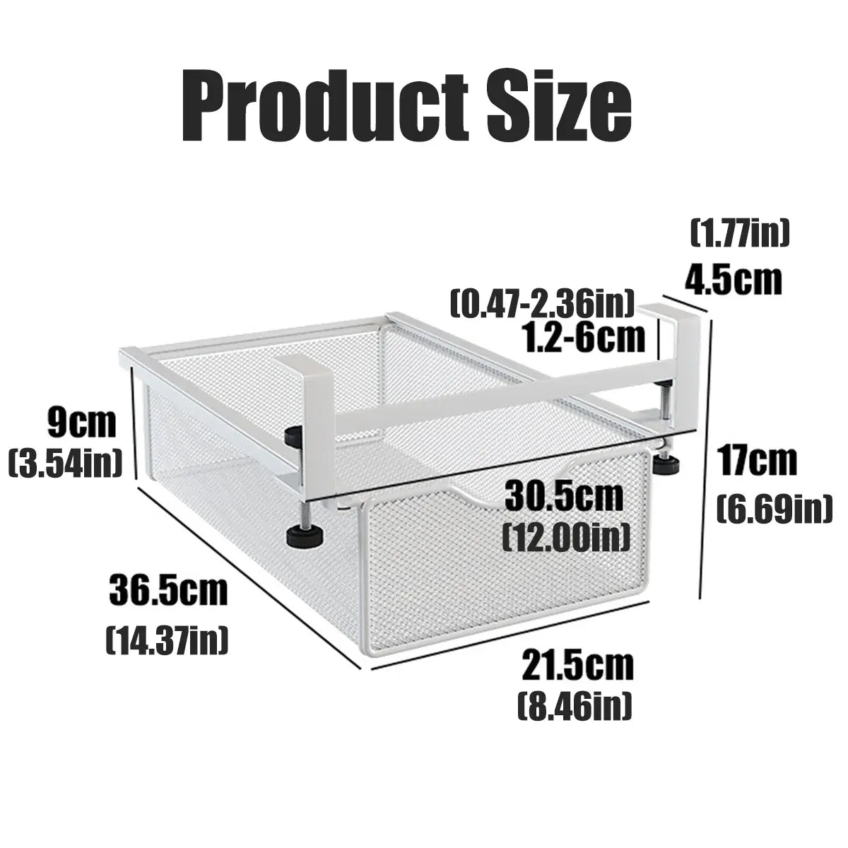 Office Desk Pull Out Hanging Basket Under Desk Storage Organizer for Stationery