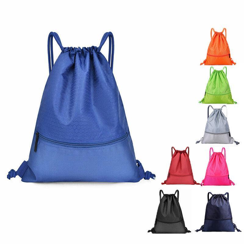 Backpack Sport Pack String Tote Gym Bag Cinch Sack School Drawstring Capacity - Orange