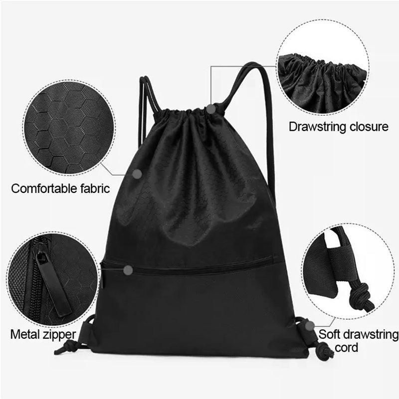 Backpack Sport Pack String Tote Gym Bag Cinch Sack School Drawstring Capacity - Orange