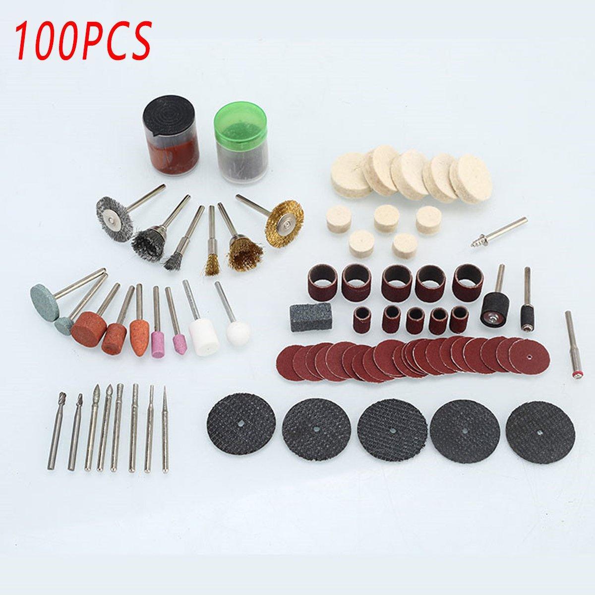 100/147pcs Electric Mill Set Accessories Grinding Cutting Drilling Tool Kit - 100Pcs(Without Grinder Pen)