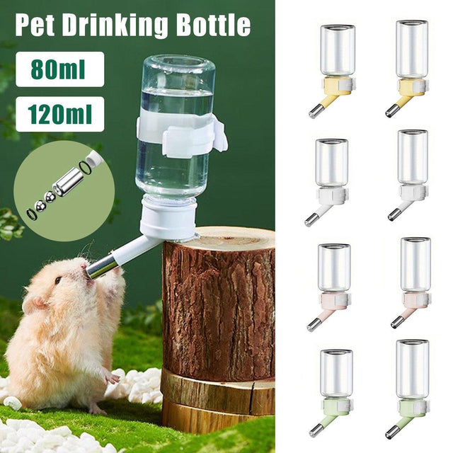 Pet Water Bottle for Hamster Guinea Pig Rabbit Vacuum Drinking Feeder Kettle - 120ml-Green