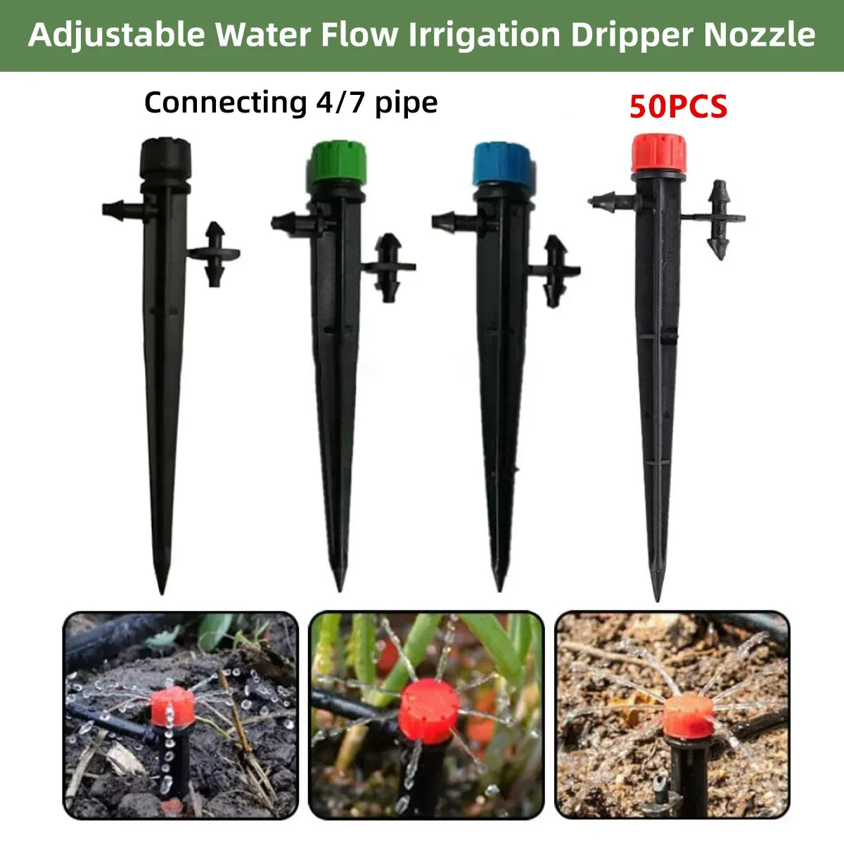 Adjustable Irrigation Misting Dripper 360-degree Sprinkler Drip Watering Tool - Red
