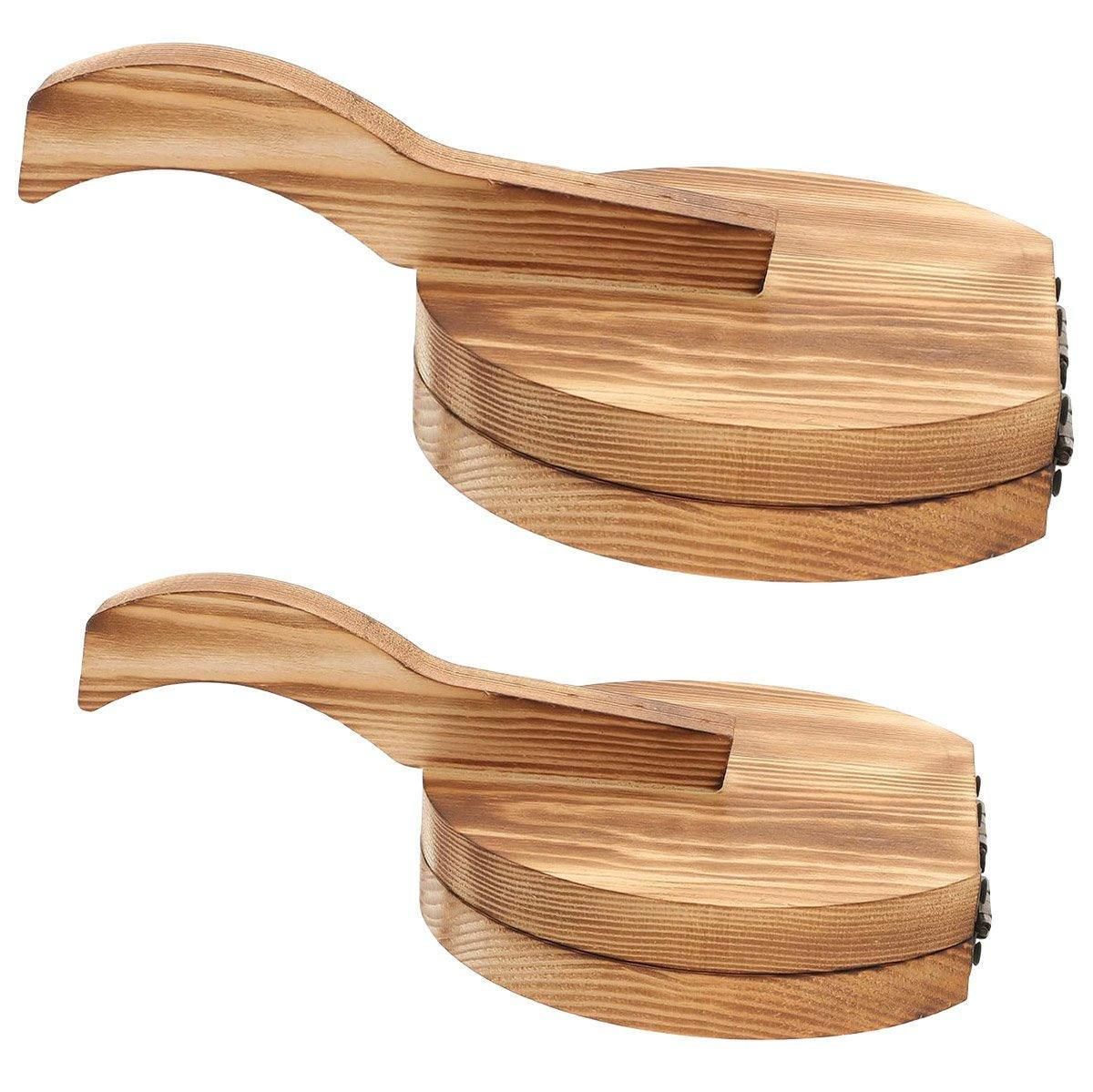 Wooden Dumpling Wrapper Maker Hand Press Dough Roller for Kitchen Cooking - 12CM