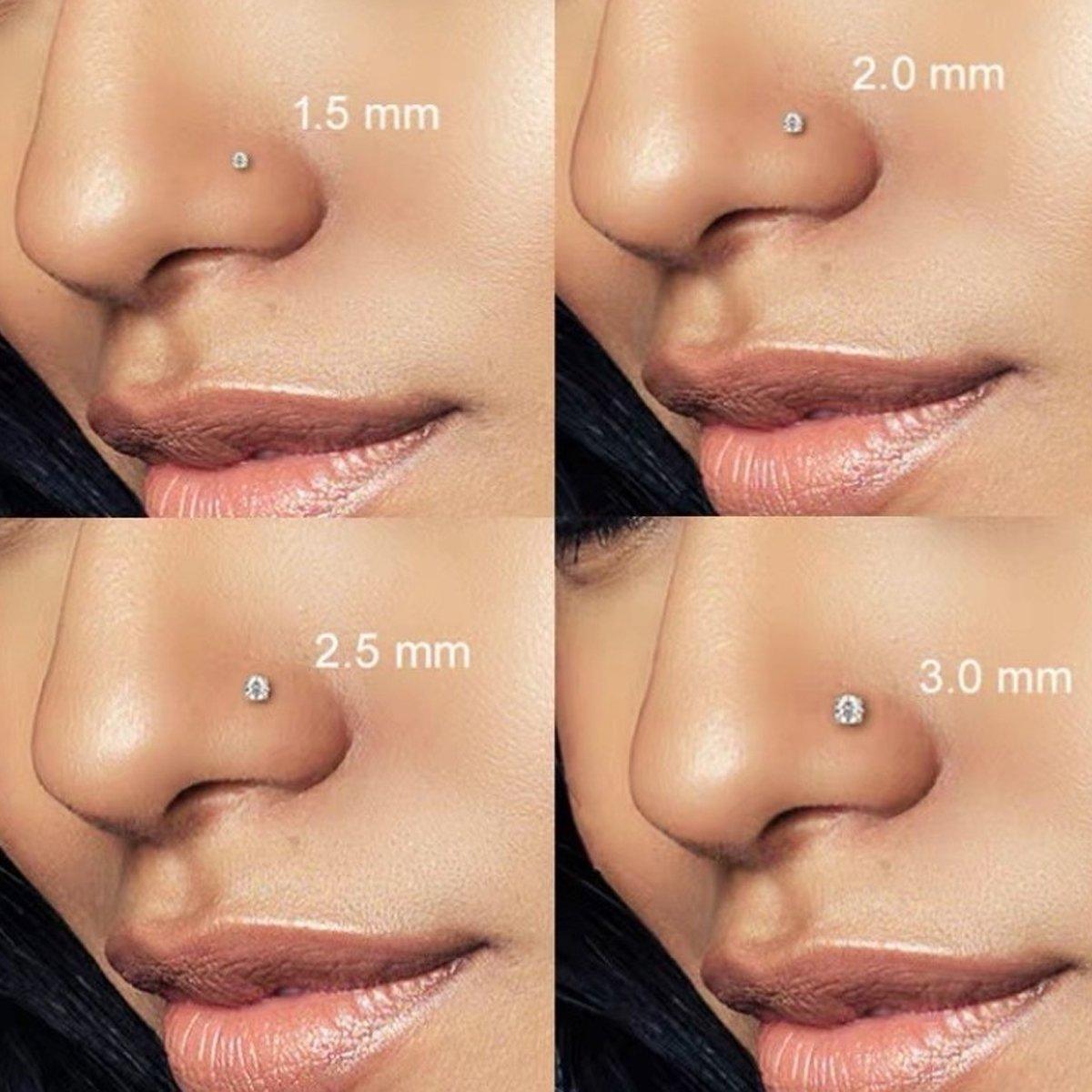 Stainless Steel Nosepiece with Gold Nose Stud Stylish Piercing Jewellery Women - S-Shaped Rod-2mm