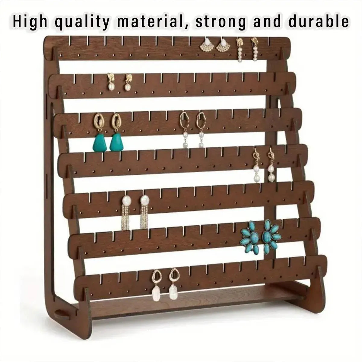 Vintage Wooden Earring Holder Jewelry Display Stand Organizer for Earrings