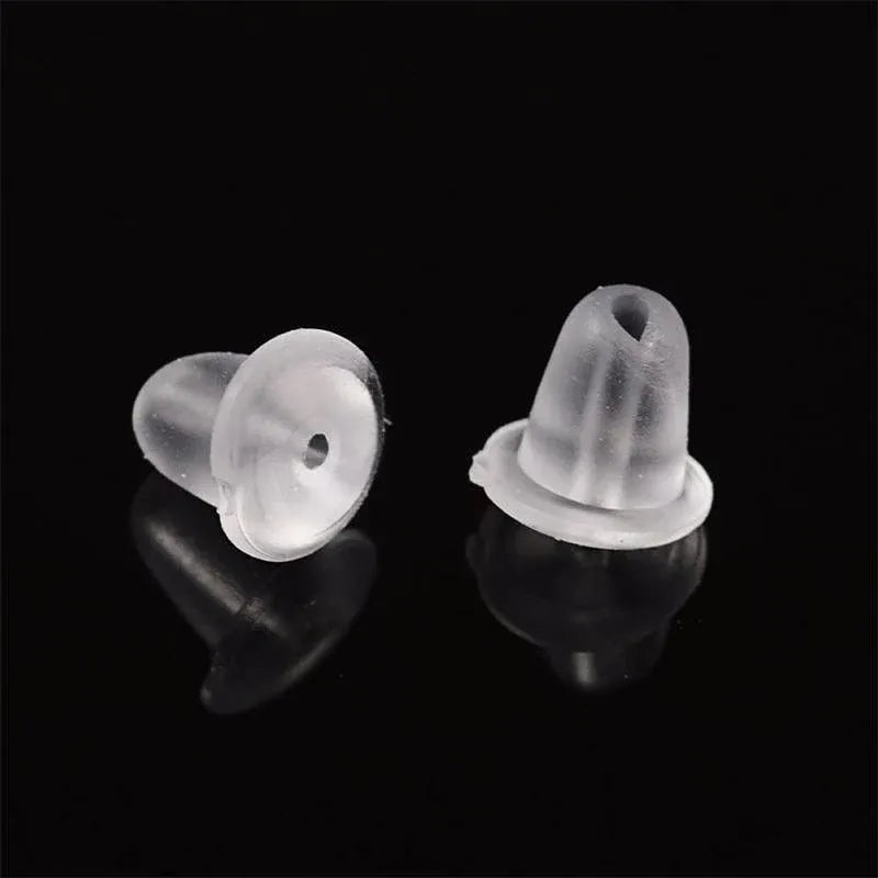 100PCS Clear Silicone Earring Backs Soft Hypoallergenic Stoppers 5mm