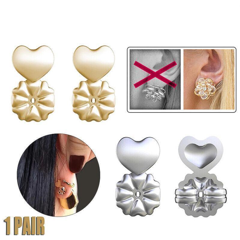 Hypoallergenic Fits Earrings Ear Support Lifts Magic Bax Backs Studs Auxiliary - Silver