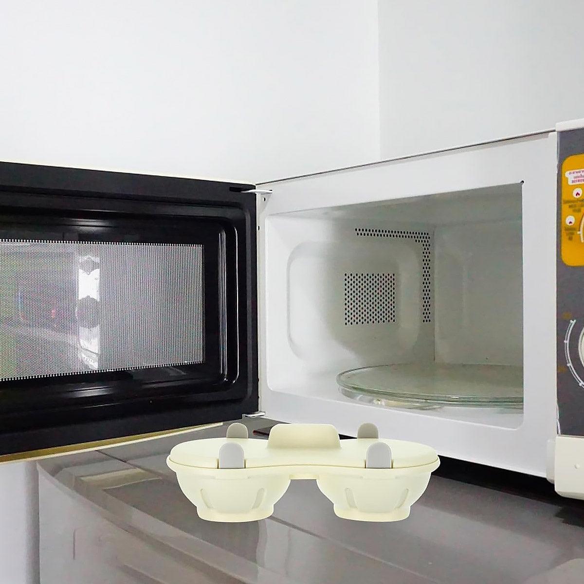 Microwave Egg Steamer With Lid Kitchen Egg Cooker Poacher Steam Box Container - Orange