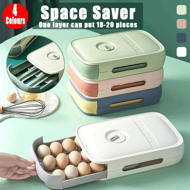 Drawer Type Eggs Tray Fruit Storage Box Kitchen Stacking Holder Food Green