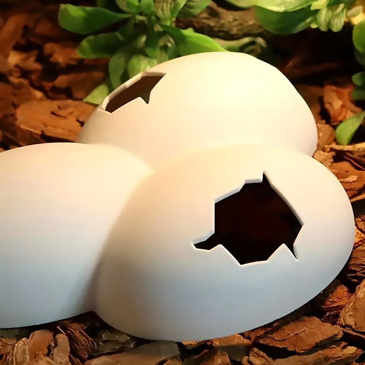 Reptile Hideout Plastic Cave Decorative Shelter for Lizard Snake Spider Habitat - Tree Pattern Set of 2
