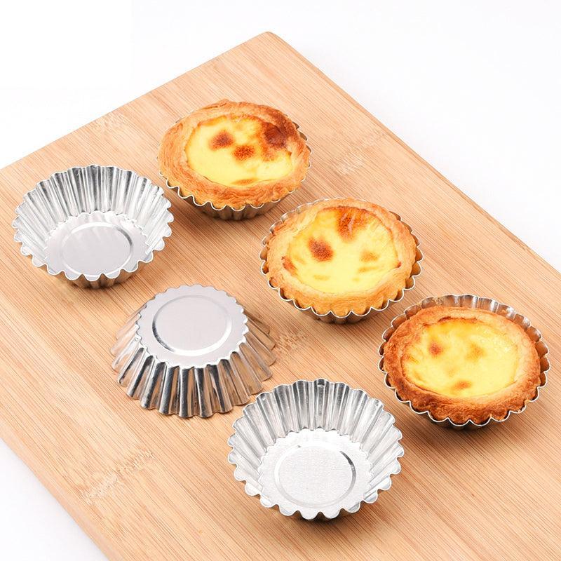 20pcs Aluminium Egg Tart Moulds Non Stick Round Baking Cups for Cupcakes Pies