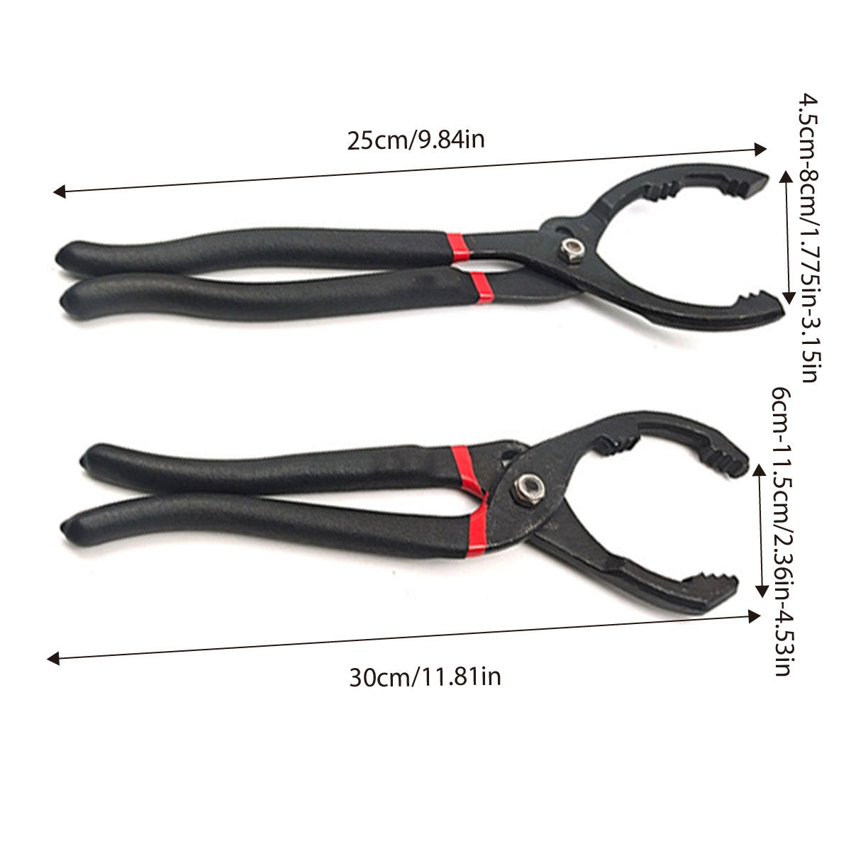 Oil Filter Pliers Wrench 10/12 Inch Heavy Duty Spanner Tool for Car Repair - 10inches