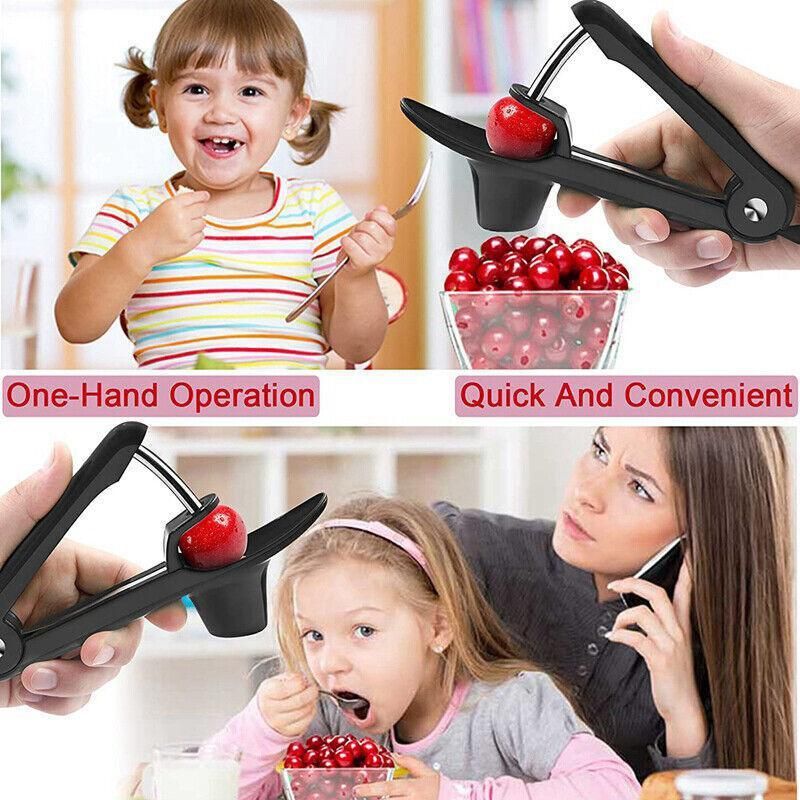 Cherry Pitter Clamp Seed Core Kitchen Tools Remover Olive Pit Black Stone Au