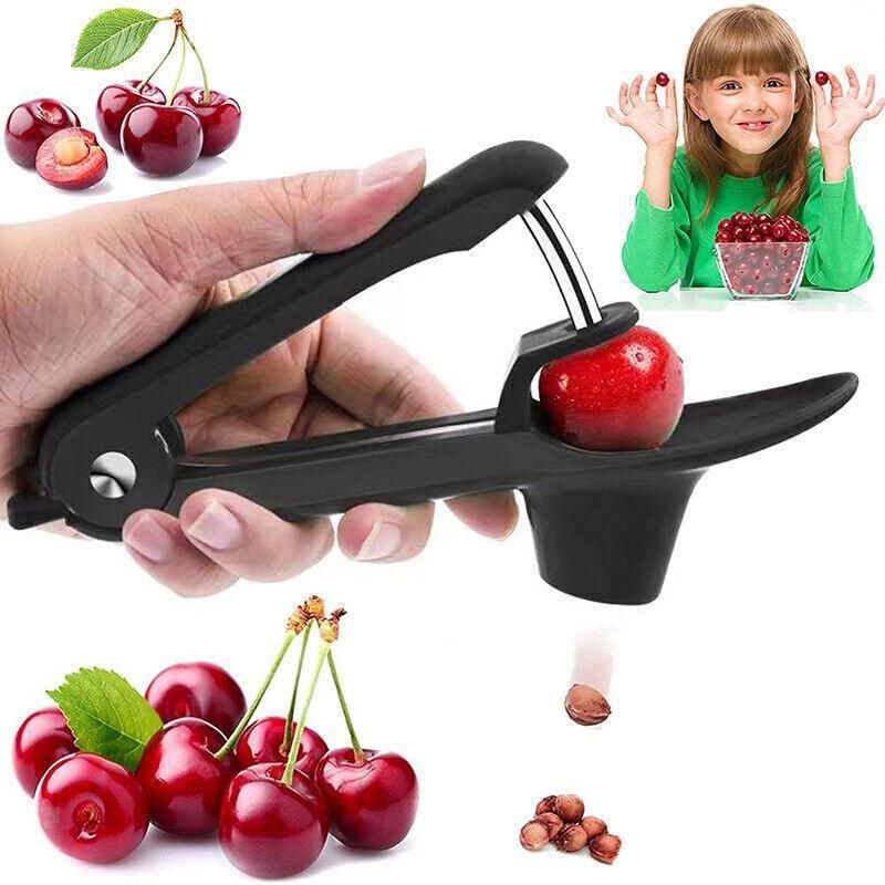 Cherry Pitter Clamp Seed Core Kitchen Tools Remover Olive Pit Black Stone Au