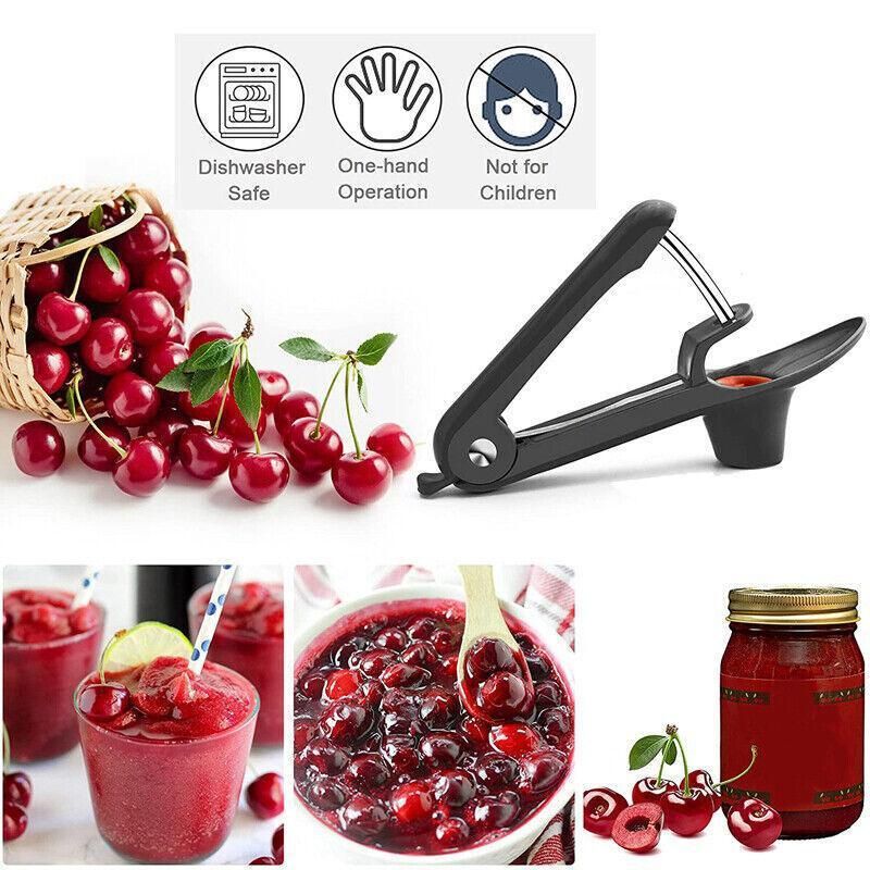 Cherry Pitter Clamp Seed Core Kitchen Tools Remover Olive Pit Black Stone Au
