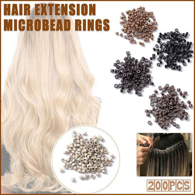 Hair Extension Micro Rings Beads 200 Silicone Lined Microbeads 5Mm X 3Mm Links